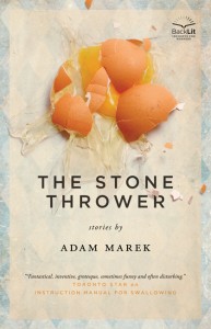 The Stone Thrower by Adam Marek (North American edition) cover design