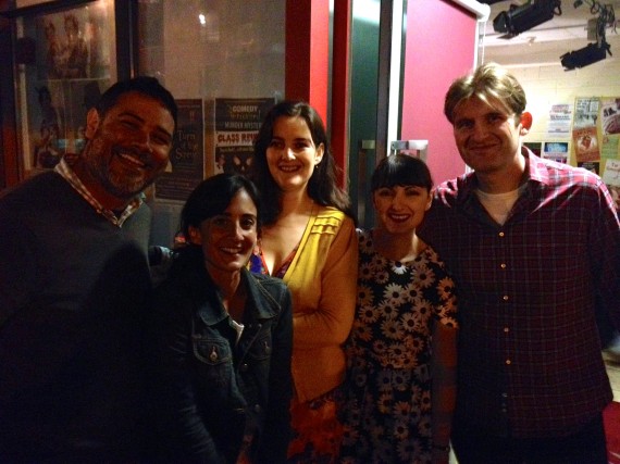 Manuel Gonzales, Marie-Helene Bertino, Nuala Ni Chonchuir, Sinead Gleeson and Me outside the Cork Arts Theatre Bar.