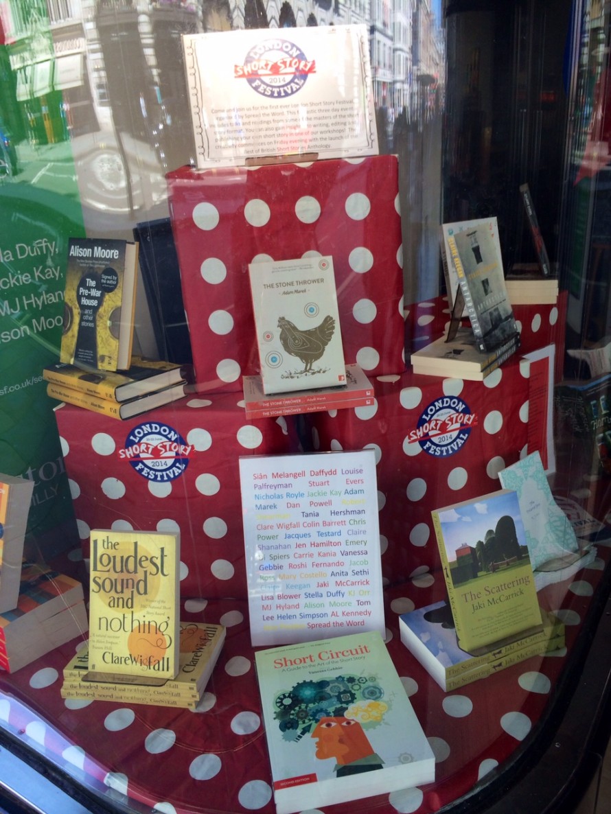 London Short Story Festival window display at Waterstones Piccadilly